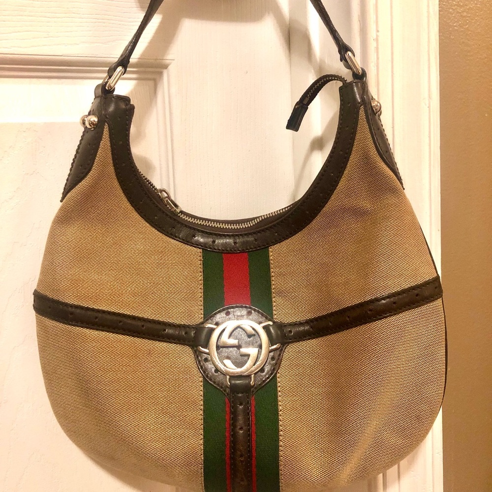 Gucci Vintage Reins Britt GG Medallion Hobo